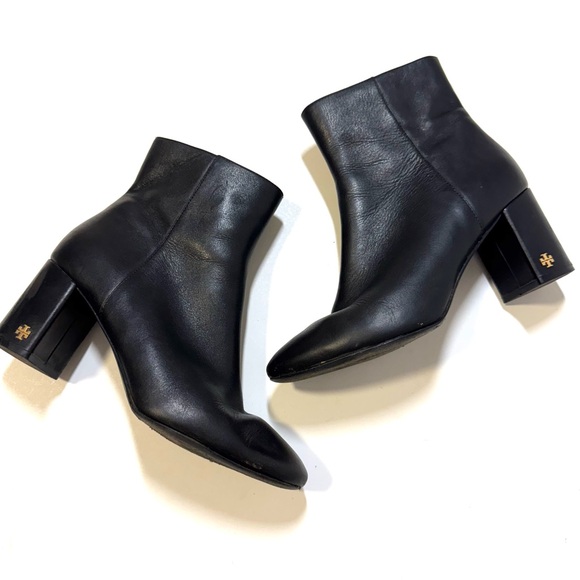 Tory Burch Shoes - Tory Burch Brooke Perfect Black Calf Leather Ankle Booties Minimalist Size 8.5